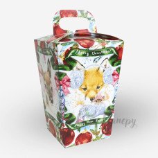 Новорічна коробка - ліхтарик Лисеня (400-500 г)